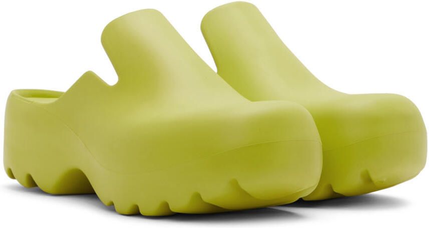 Bottega Veneta Green Rubber Flash Clogs - Picture 2
