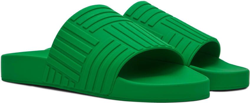 Bottega Veneta Green Slider Sandals - Picture 2