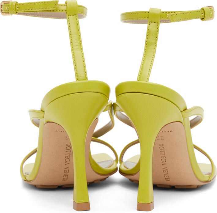 Bottega Veneta Green Strappy Stretch Heeled Sandals - Picture 4