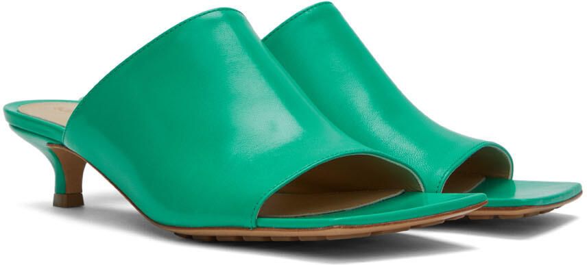 Bottega Veneta Green Stretch Mules - Picture 2