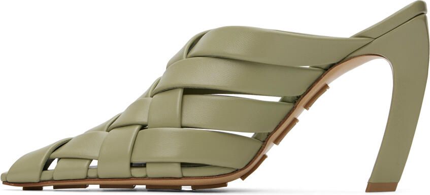 Bottega Veneta Khaki Alfie Mules - Picture 3