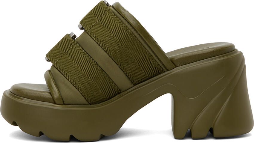 Bottega Veneta Khaki Flash Clogs - Picture 3
