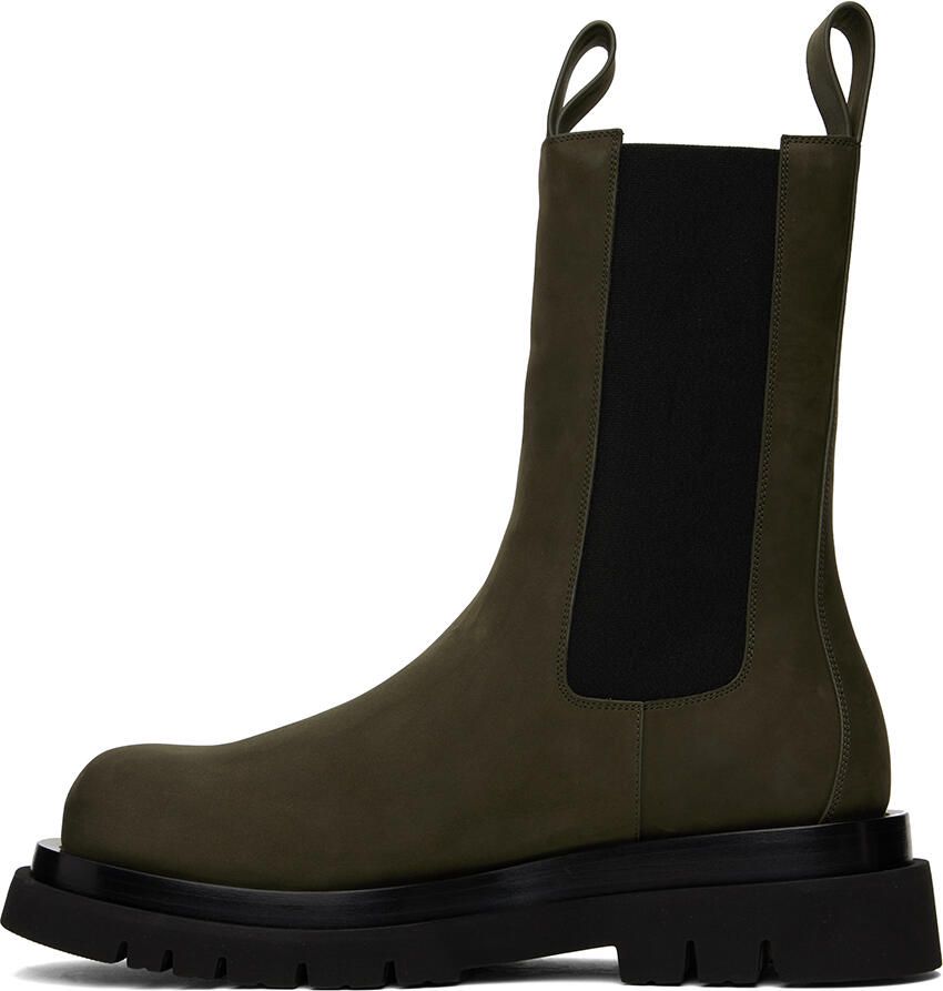 Bottega Veneta Khaki Lug Chelsea Boots - Picture 2
