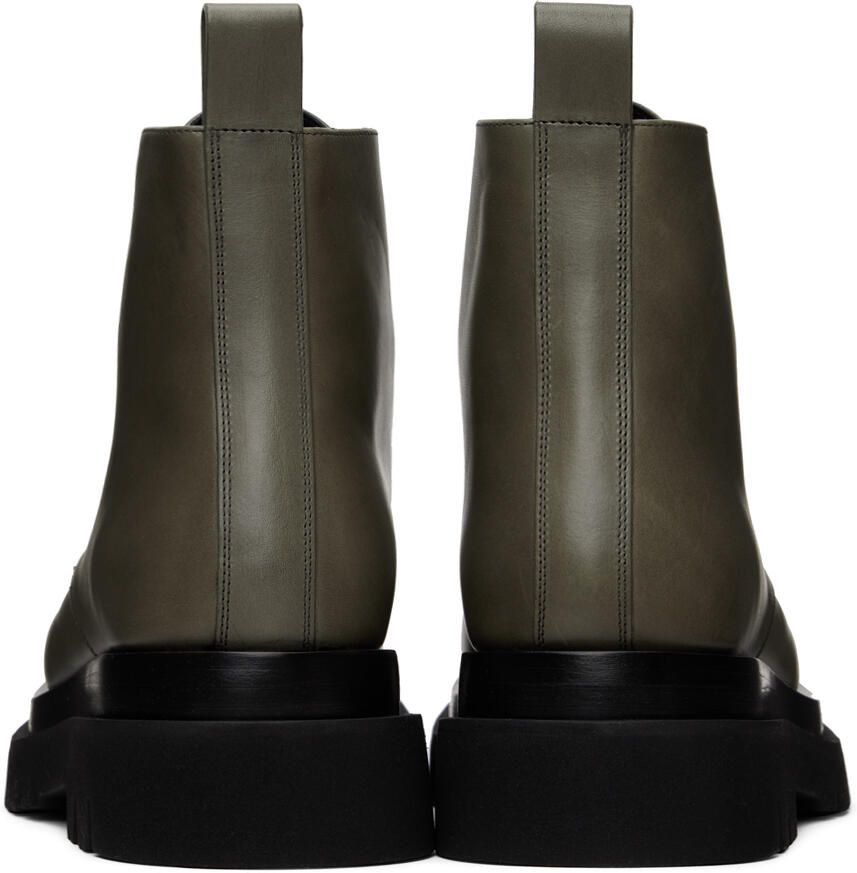 Bottega Veneta Khaki Lug Lace-Up Boots