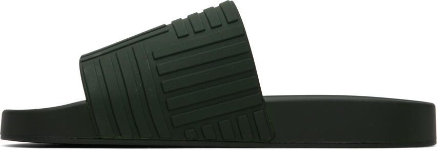 Bottega Veneta Khaki Slider Sandals - Picture 4