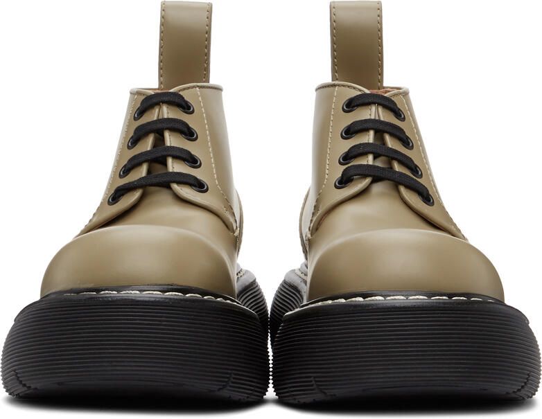 Bottega Veneta Khaki 'The Bounce' Lace-Up Boots - Picture 3