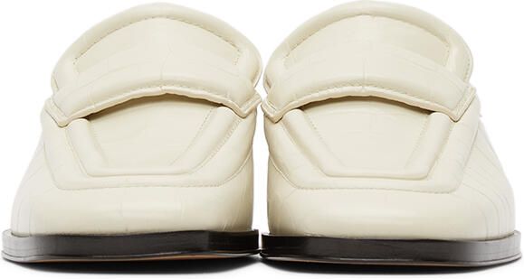 Bottega Veneta Off-White Croc Loafers - Picture 3