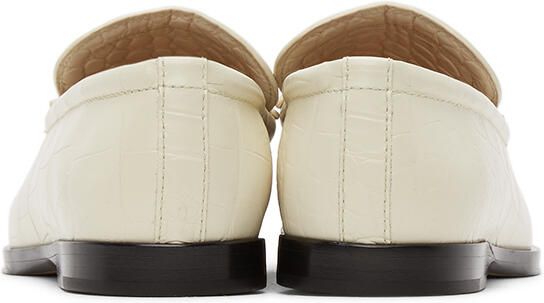 Bottega Veneta Off-White Croc Loafers - Picture 4