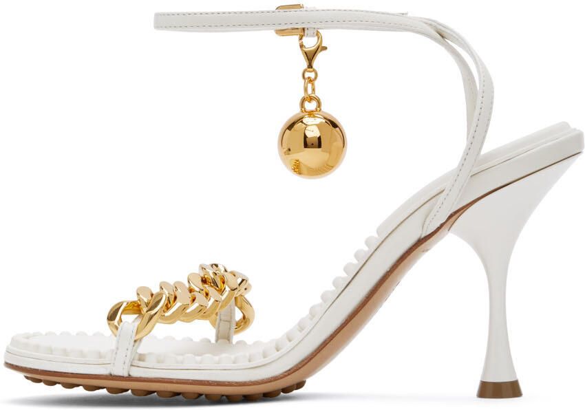 Bottega Veneta Off-White Dot Heeled Sandals - Picture 2