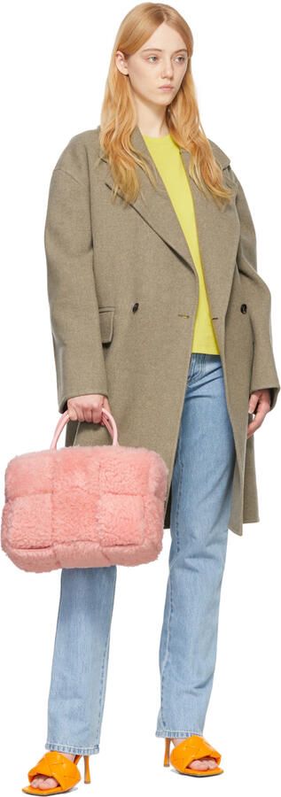 Bottega Veneta Orange Intrecciato Lido Heeled Sandals - Picture 4