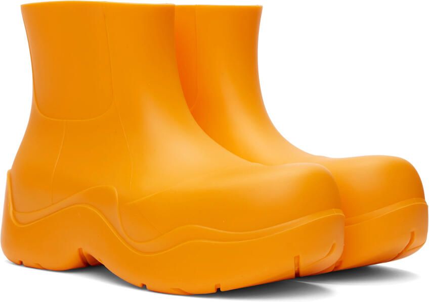 Bottega Veneta Orange Puddle Boots - Picture 2