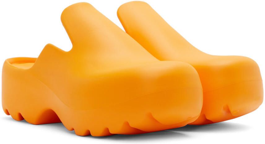 Bottega Veneta Orange Rubber Flash Clogs - Picture 2