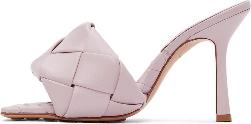 Bottega Veneta Pink Intrecciato 'The Lido' Heeled Sandals - Picture 3