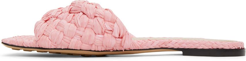 Bottega Veneta Pink Raffia Stretch Flat Sandals - Picture 2