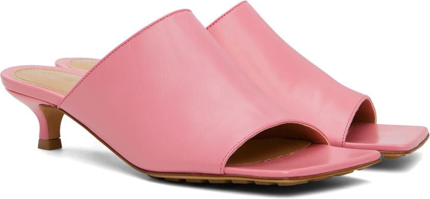 Bottega Veneta Pink Stretch Heeled Mules