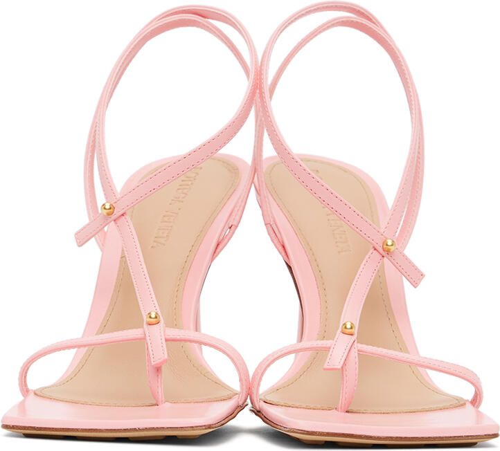 Bottega Veneta Pink Stretch Heeled Sandals - Picture 3