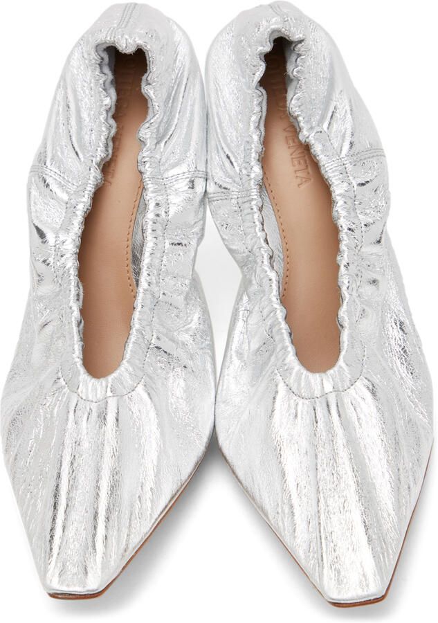 Bottega Veneta Silver Almond Pumps