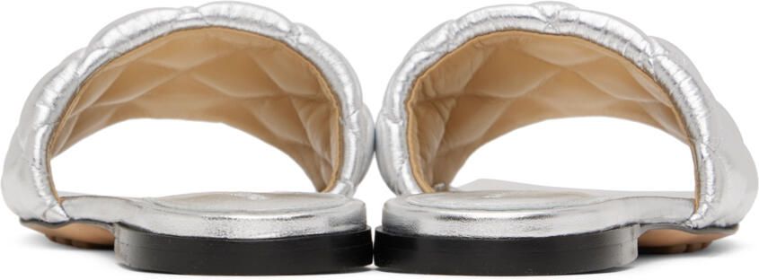 Bottega Veneta Silver Padded Flat Sandals - Picture 2