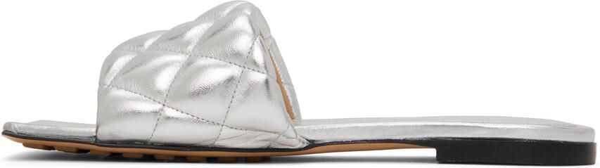 Bottega Veneta Silver Padded Flat Sandals - Picture 4