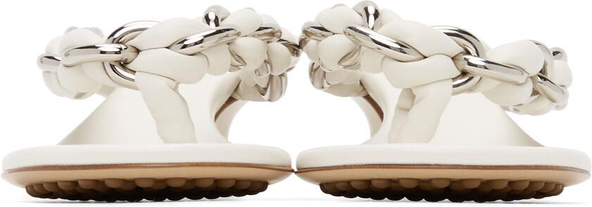 Bottega Veneta White Chain Dot Sandals - Picture 3
