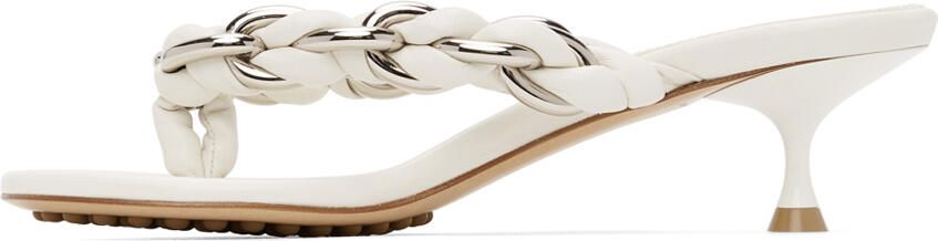 Bottega Veneta White Chain Dot Sandals - Picture 4