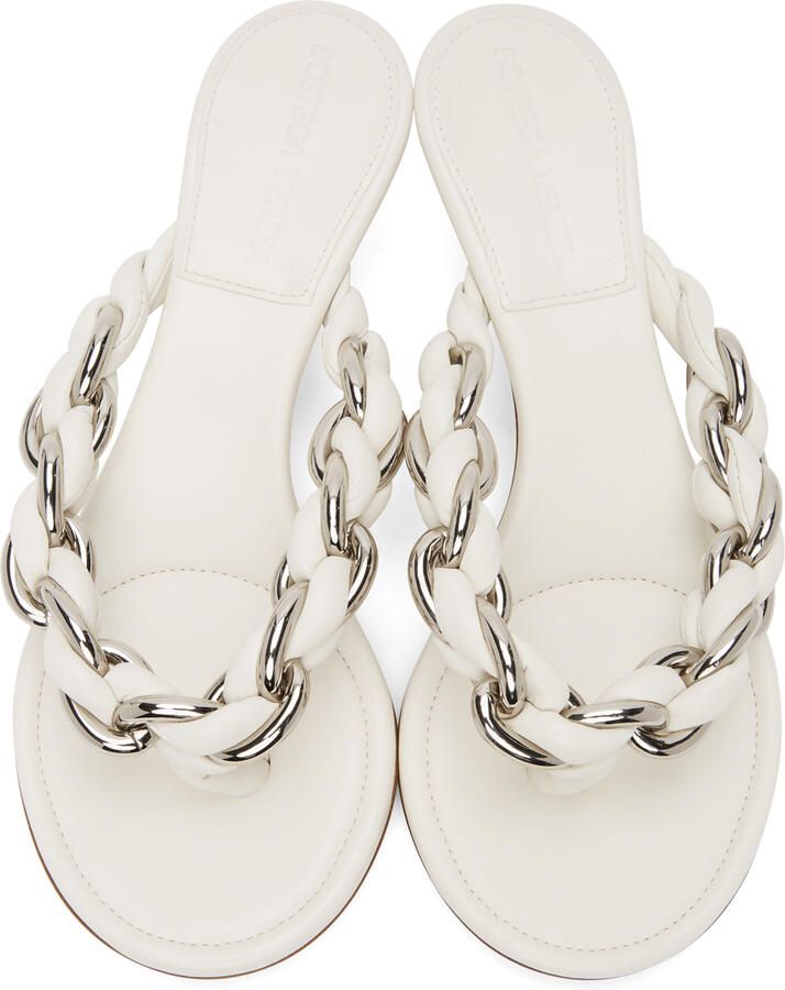 Bottega Veneta White Chain Dot Sandals