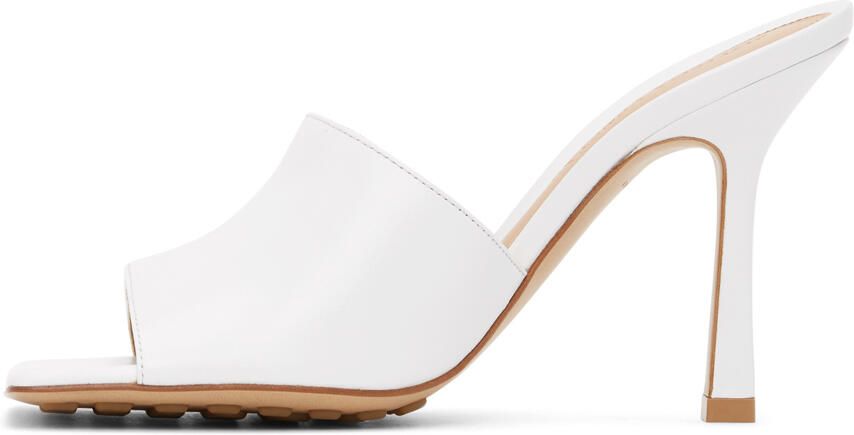 Bottega Veneta White Stretch Heeled Sandals - Picture 2