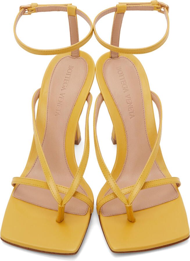 Bottega Veneta Yellow Stretch Heeled Sandals - Picture 2