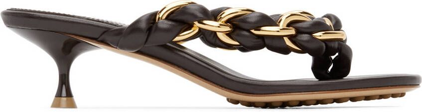 Bottega Veneta Brown Chain Dot Sandals