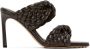 Bottega Veneta Brown Intrecciato Curve Heeled Sandals - Thumbnail 1