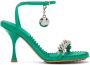 Bottega Veneta Green Dot Heeled Sandals - Thumbnail 1