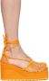 Bottega Veneta Orange Sporty Web Wedge Espadrilles - Thumbnail 1