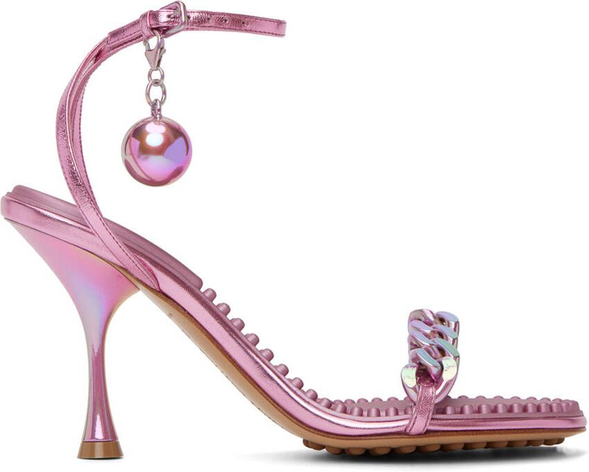 Bottega Veneta Pink Dot Heeled Sandals