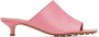 Bottega Veneta Pink Stretch Heeled Mules - Thumbnail 1
