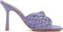 Bottega Veneta Purple Raffia Stretch Heeled Mules - Thumbnail 1