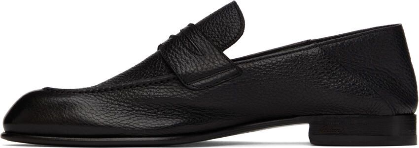 Brioni Black Midnight Blue Penny Loafers - Picture 4