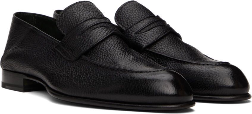 Brioni Black Midnight Blue Penny Loafers - Picture 2