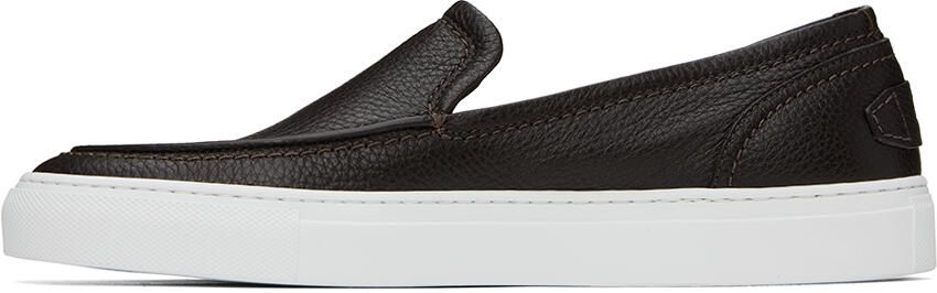 Brioni Brown Slip-On Loafers - Picture 3