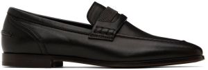 Brunello Cucinelli Black Glitter Loafers
