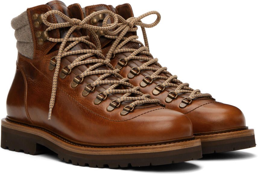 Brunello Cucinelli Brown Paneled Boots - Picture 2