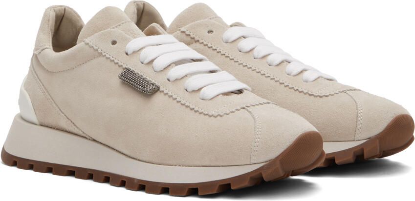 Brunello Cucinelli Grey Suede Sneakers - Picture 2