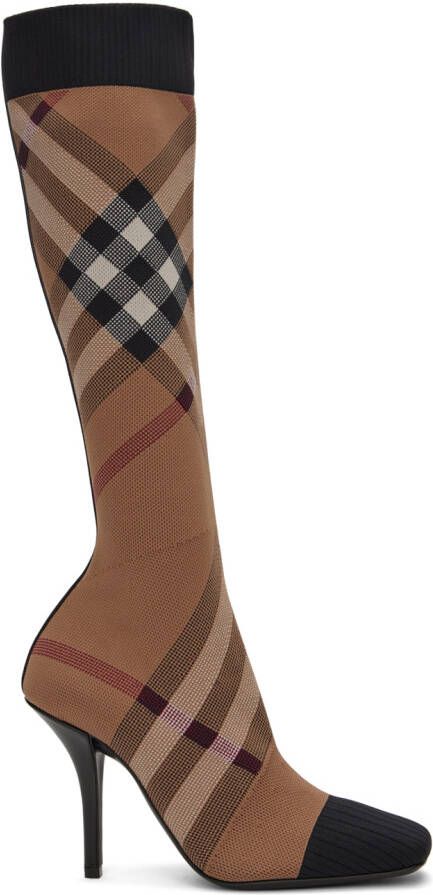 Burberry Beige Check Boots