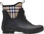 Burberry Black & Beige Flinton Rain Boots - Thumbnail 1