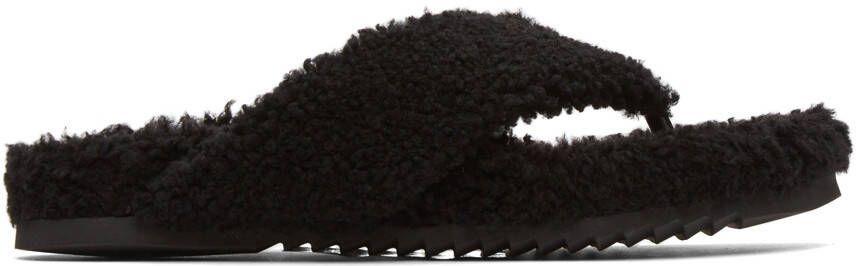 Burberry Black Shearling Furnival Sandals