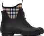 Burberry Black Vintage Check Rain Boots - Thumbnail 1