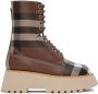 Burberry Brown Check Ankle Boots - Thumbnail 1