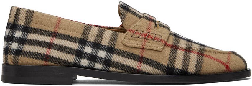 Burberry Brown Check Loafers