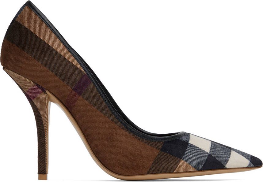 Burberry Brown Exaggerated Check Heels