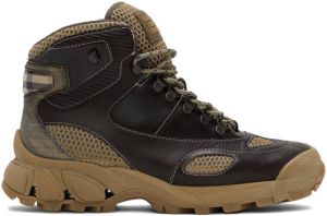 Burberry Brown Leather Tor Lace-Up Boots