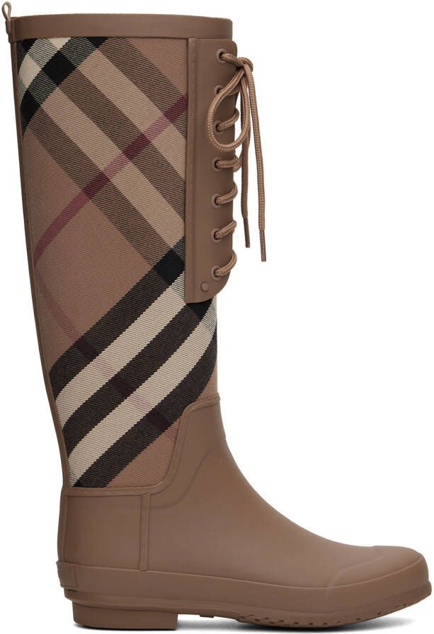 Burberry Brown Vintage Check Boots